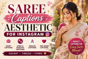 Saree Captions Aesthetic for Instagram | Stylish & Elegant Quotes ✨👑