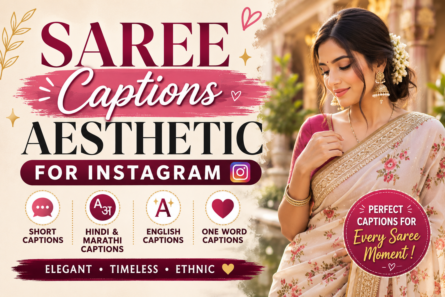 Saree Captions Aesthetic for Instagram
