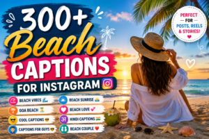 🌴300+ Beach Captions for Instagram 🌊🏖️| Short, Cool, Goa, Sunrise, Love & Hindi Captions