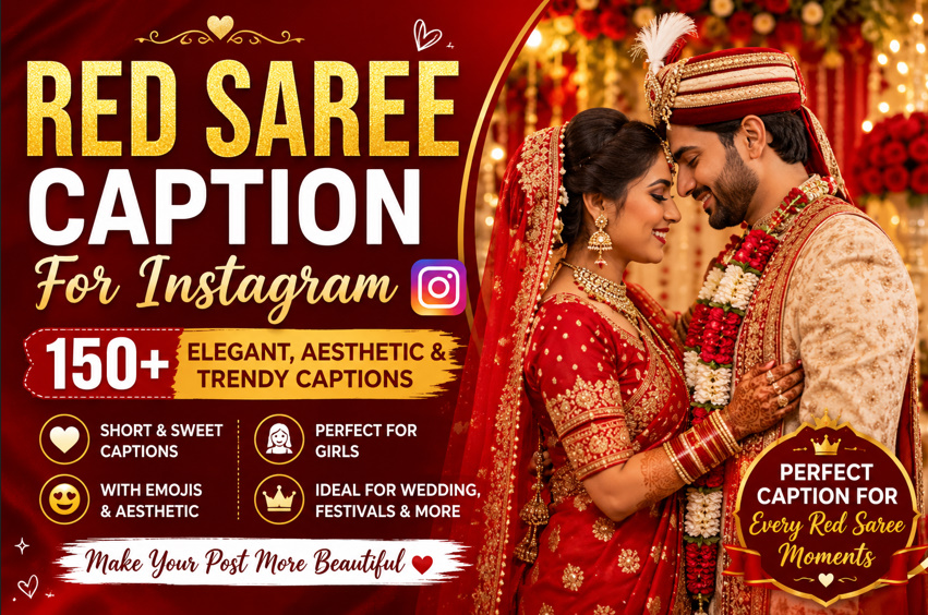 Red Saree Caption For Instagram