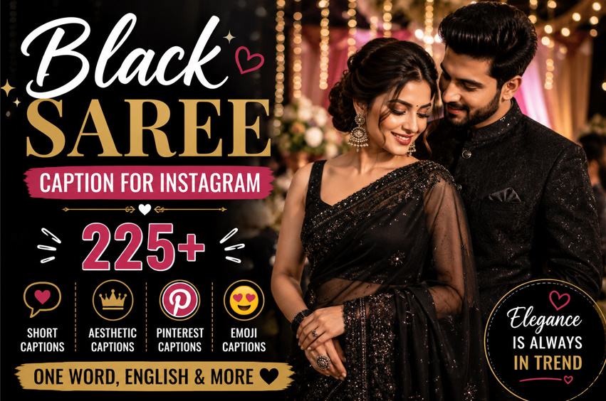 Black Saree Caption For Instagram