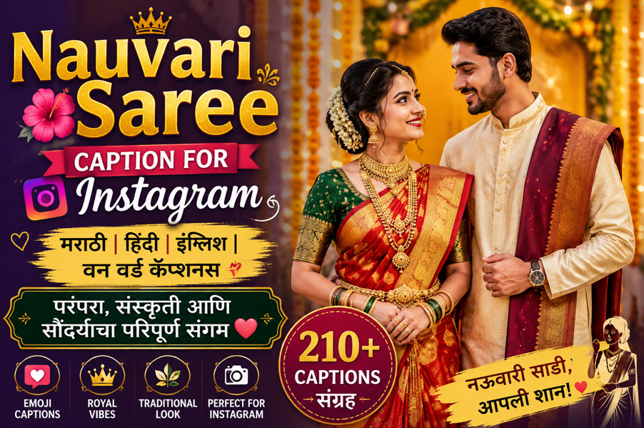 Nauvari Saree Caption For Instagram In Marathi